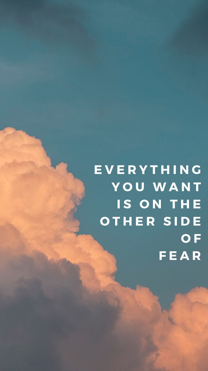 Everything you want is on the other side of fear