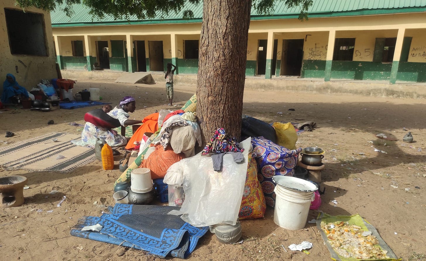 Displaced persons in Gashua [Picture credit: Mohammed Babangida/Premium Times]