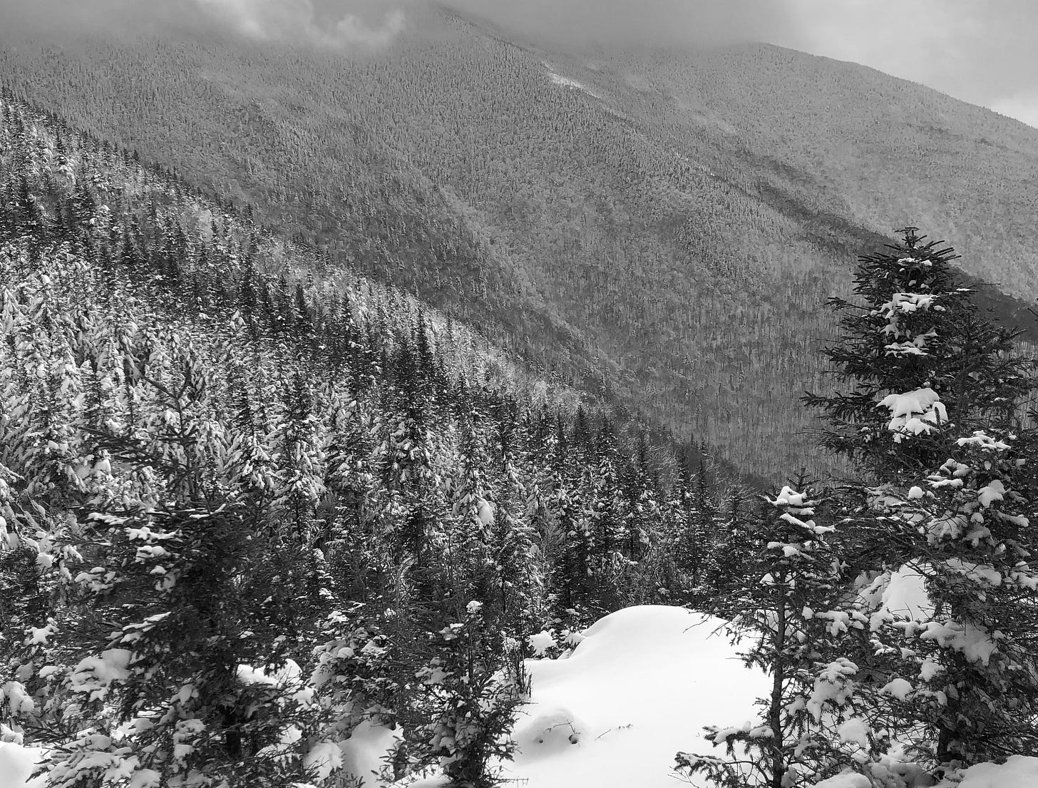 Snowy wilderness mountain landscape