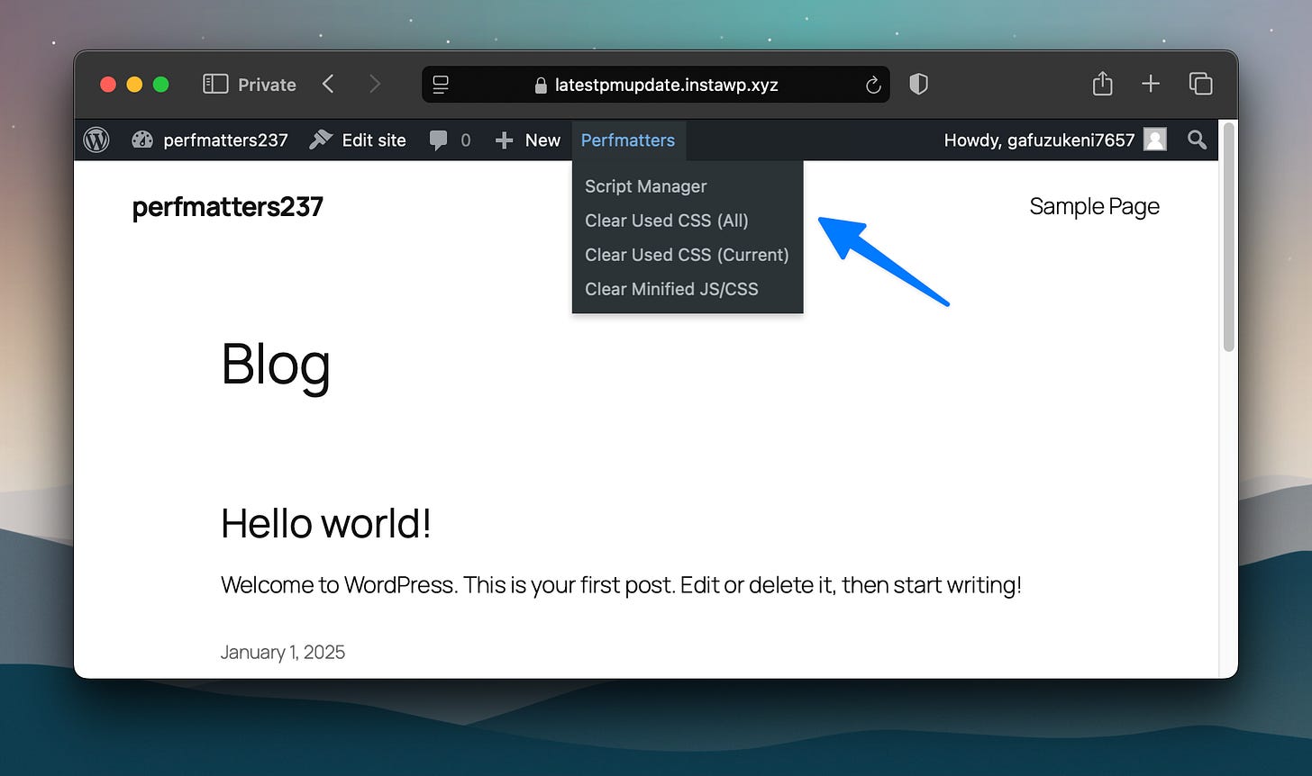 Perfmatters admin UI update