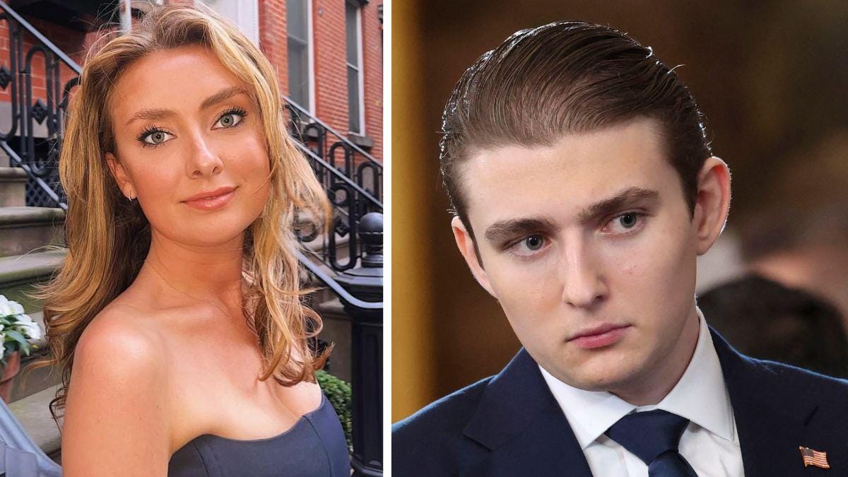split photo of rikki schlott and barron trump split photo of rikki schlott and barron trump