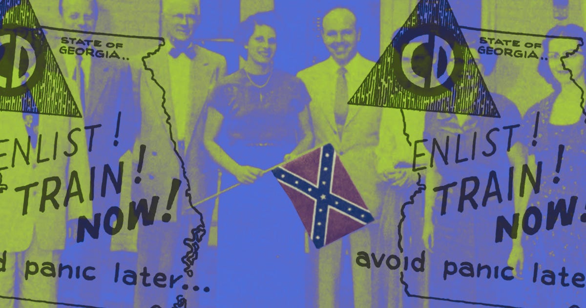 Paper cups and a Confederate Flag