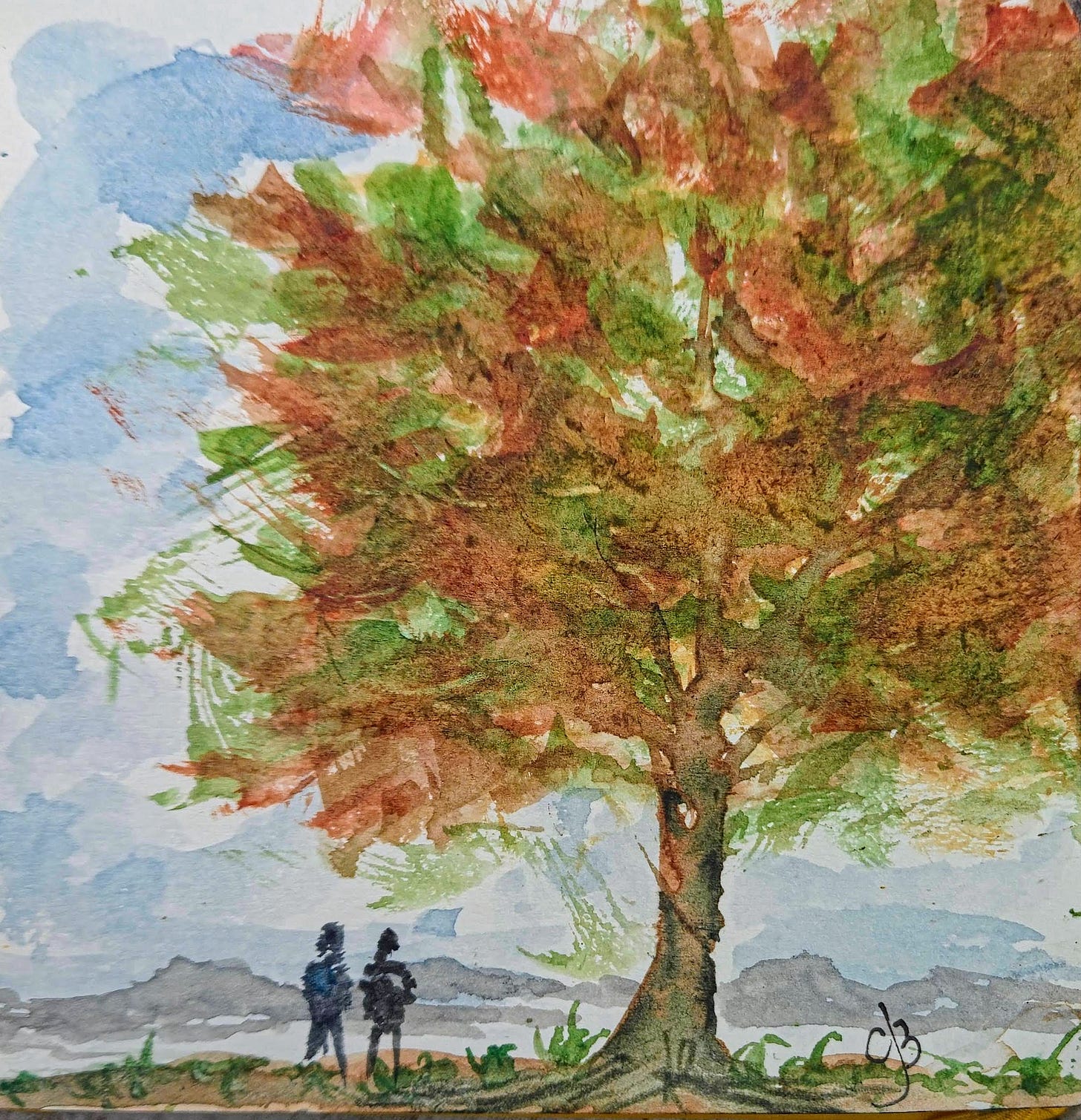 Two People and a Tree by Clifford Jones