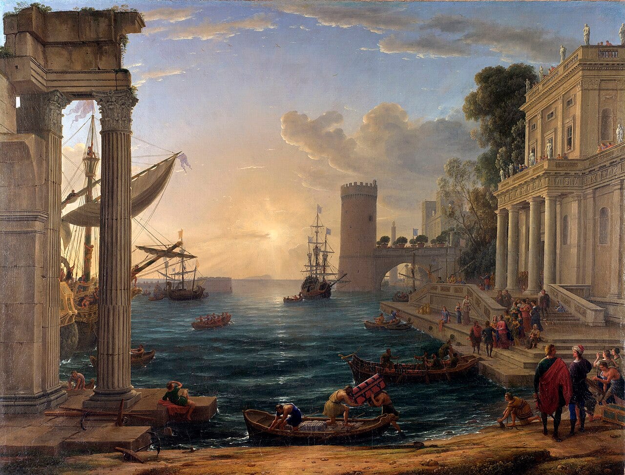 Claude Lorrain ideal seaport landscape
