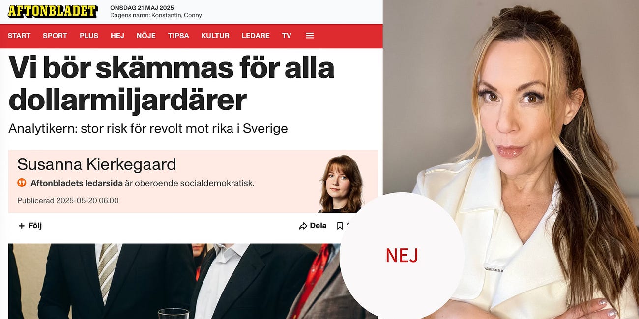 Hit med pengarna. säger vänstern girigt