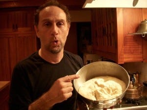 Jacopo draws our attention to the dough.