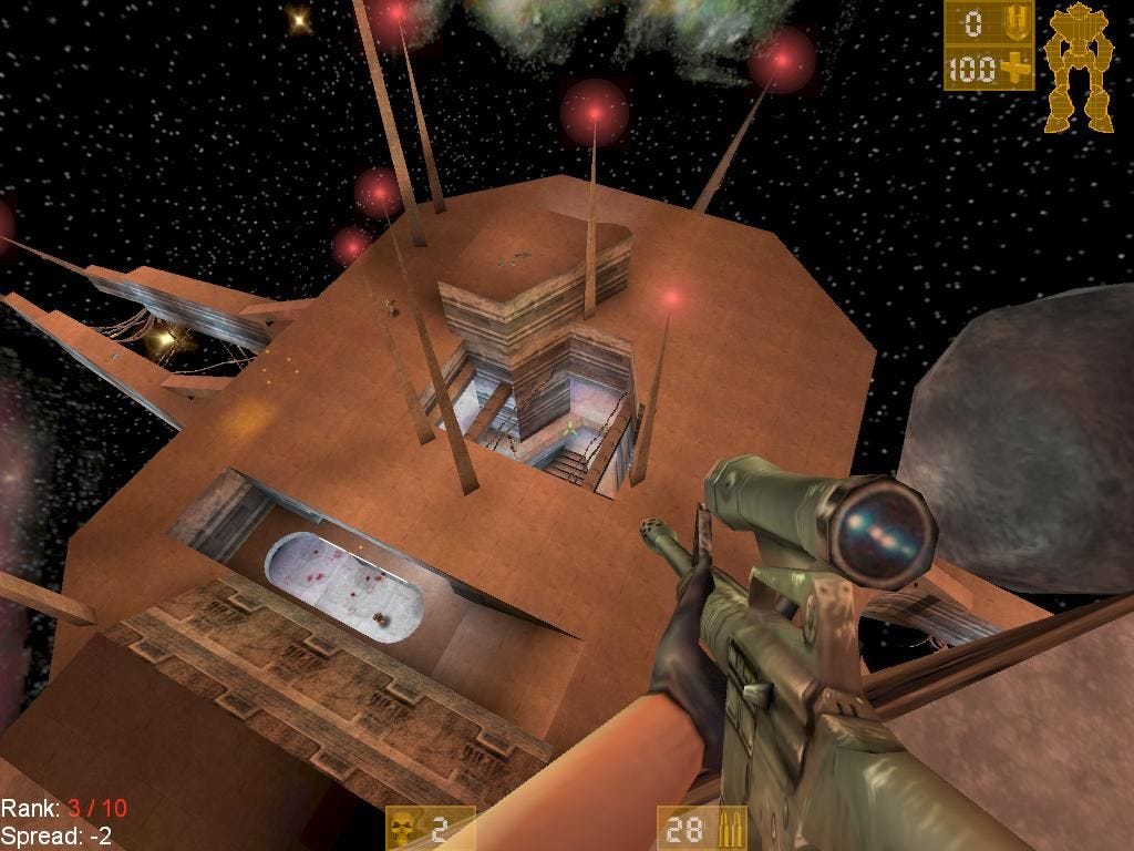 Unreal Tournament (Windows) screenshot: Waiting for the next victim...