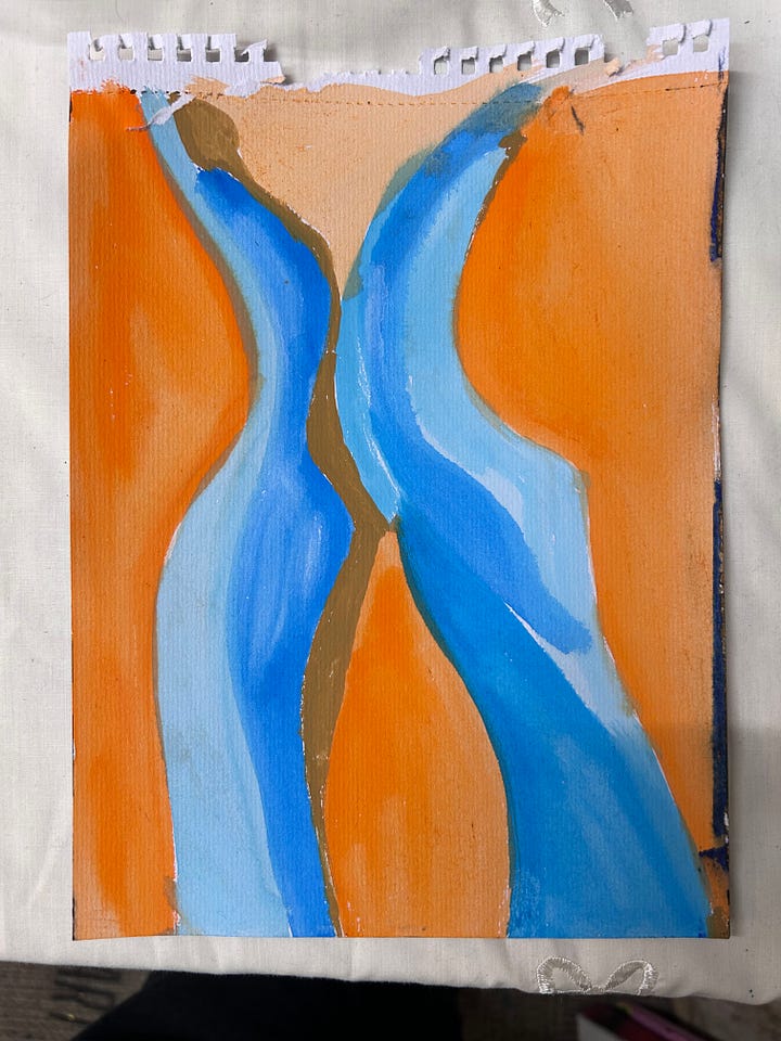 Orange and blue Watercolour experimentation.