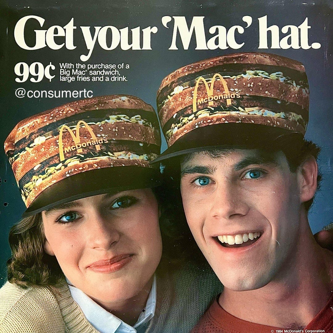 The Big Mac hat! (McDonald's translite sign, 1984). Courtesy ...