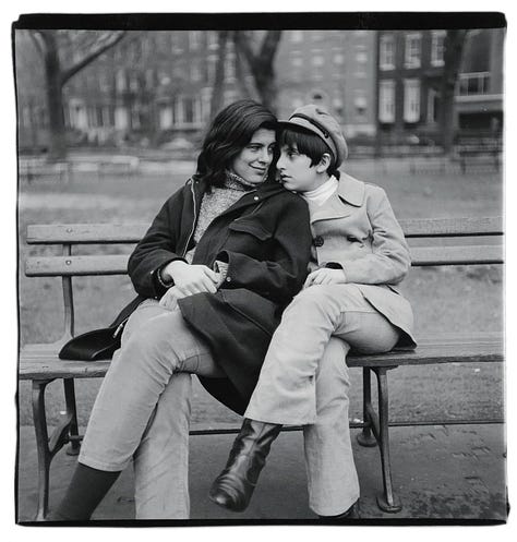 Black and white photographs of people including Susan Sontag and Norman Mailer