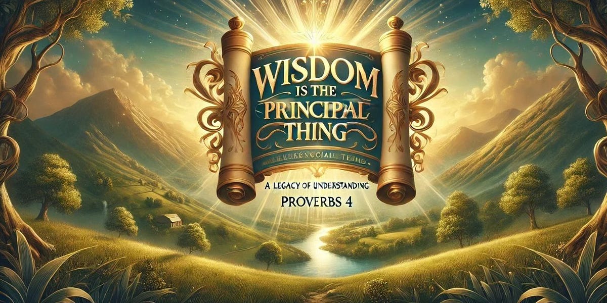 Proverbs 4: Wisdom Is the Principal Thing | A Legacy of Understanding ...