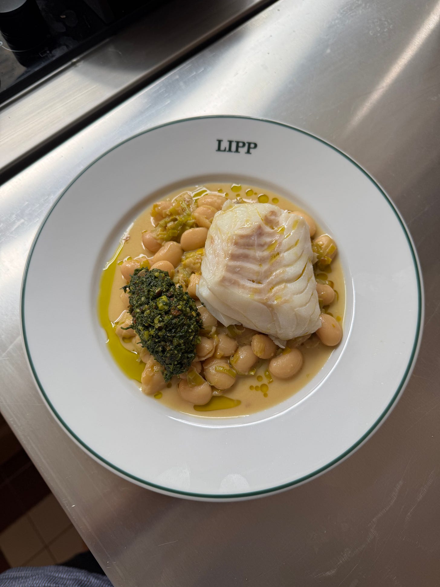 CONFIT 101 - COD, ALMOND PESTO & BEANS - by Ben Lippett