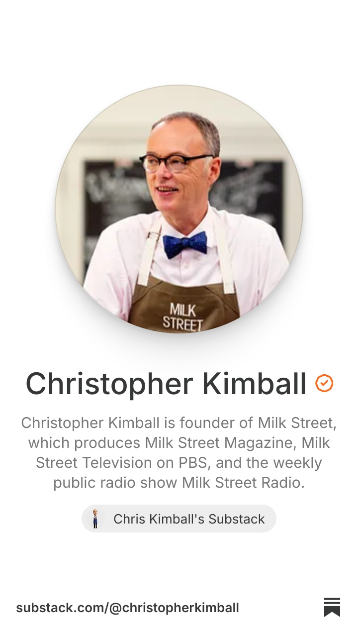 Christopher Kimball | Substack