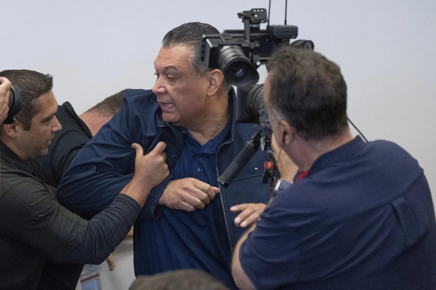 Senator Padilla removed forcibly from the press conference