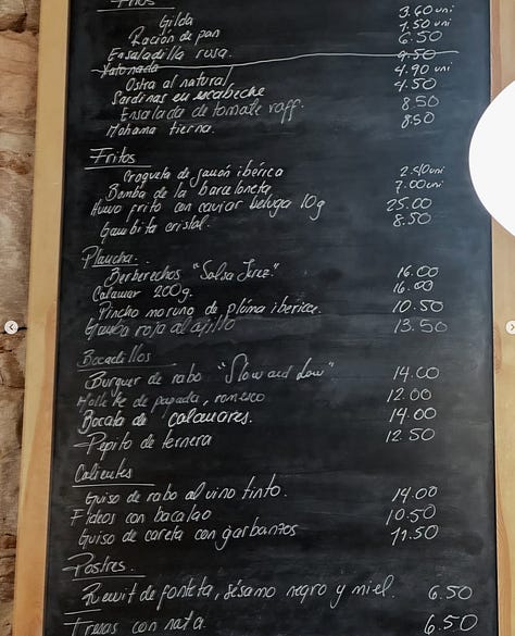 Tapas clams bomba gambas barcelona bar canyi slow and low dining travel guide food guide