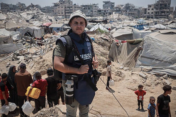Freelance journalist Ahmed Jihad Ibrahim Al-arini continues his work in Gaza to document the humanitarian crisis faced by displaced Palestinians and...