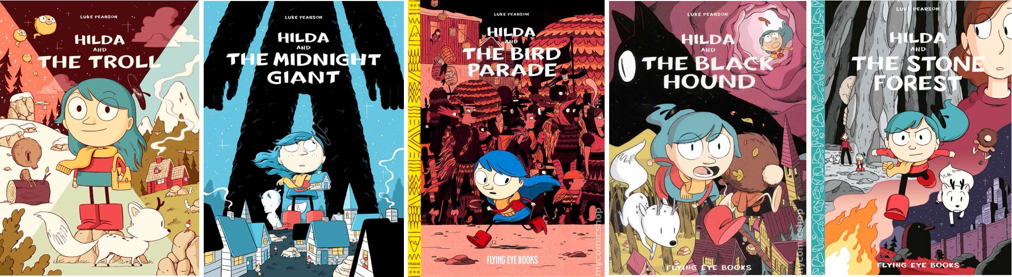 Hilda book covers Hilda book covers
