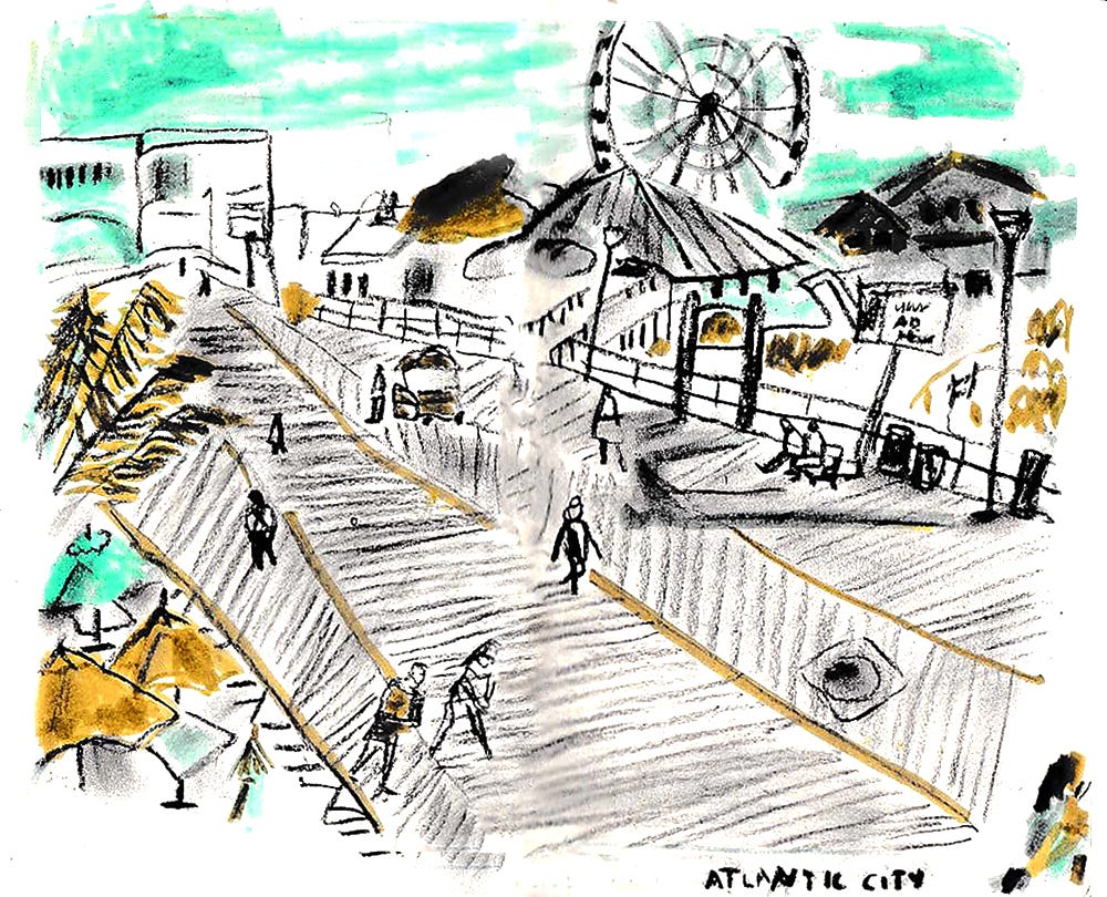 atlantic city sketch by Beth Spencer atlantic city sketch by Beth Spencer