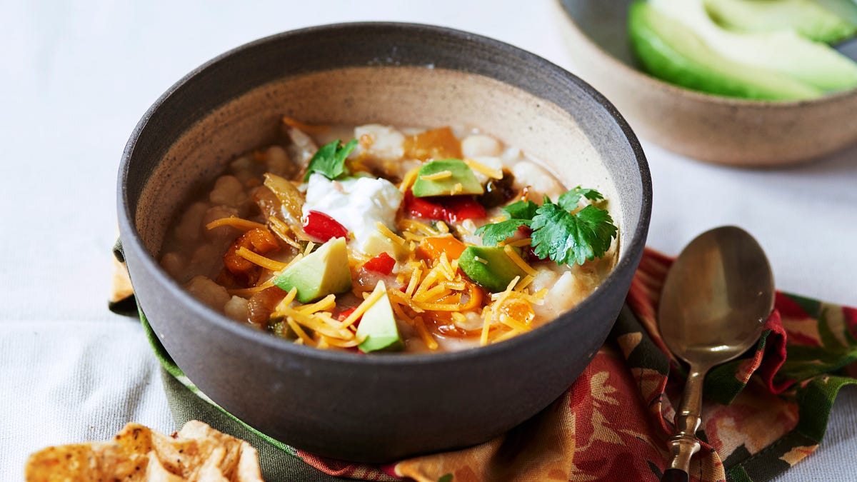 white chicken chili - by Caroline Chambers and Anne Byrn