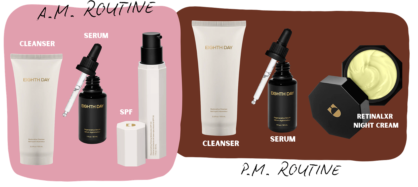 Dr. Nakhla's summer skincare routine, featuring Eighth Day