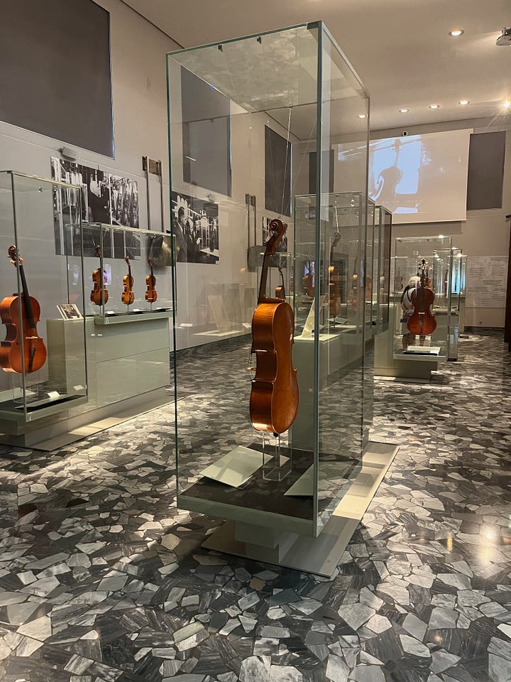 cellos in a museum
