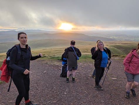sunset walk up Pen y Fan