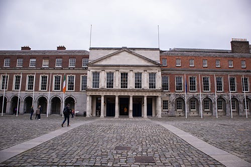 A Georgian building with a white frontage.