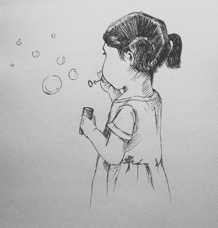 May be a black-and-white image of child