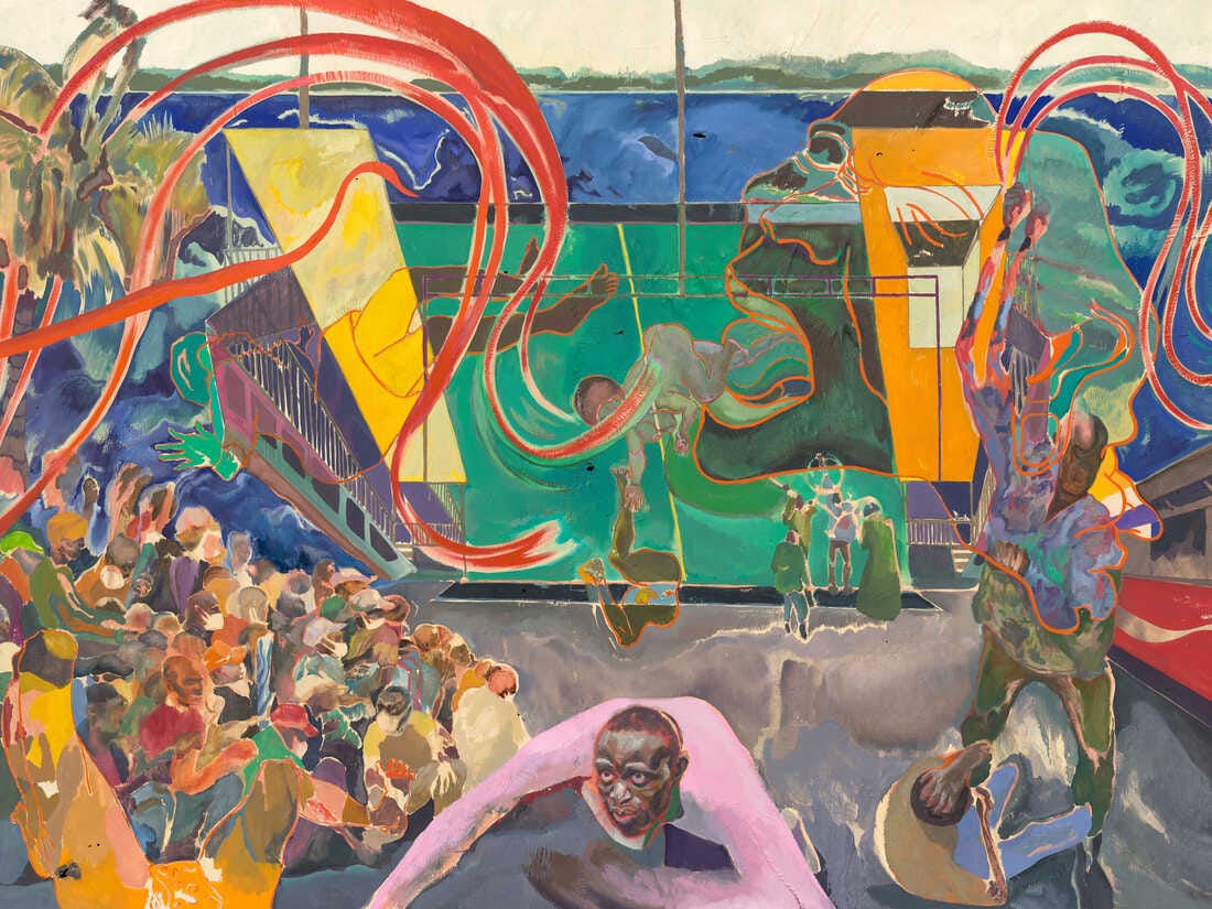 A pandemic painting of epic size is called a 'modern masterpiece' : Goats  and Soda : NPR