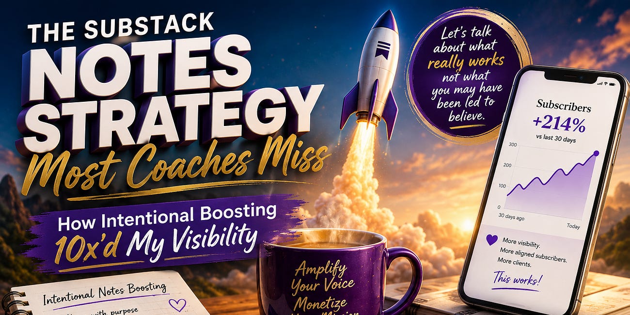 The Substack Notes Strategy Most Coaches Miss - How Intentional Boosting 10x’d My Visibility