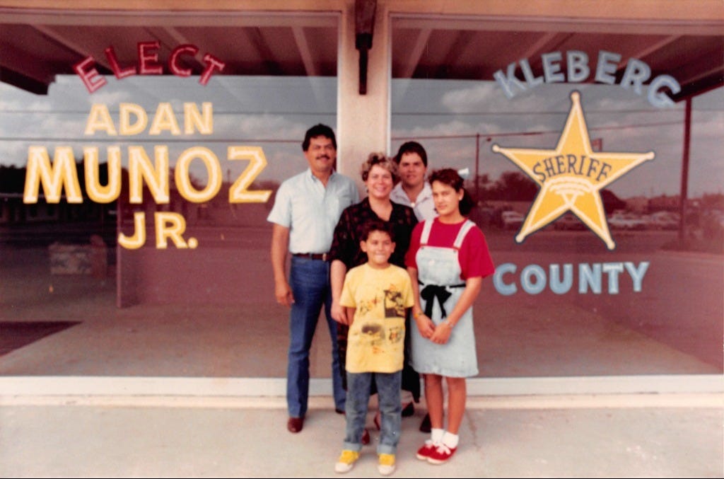 Adan Munoz, Jr & Family at his campaign headquarters