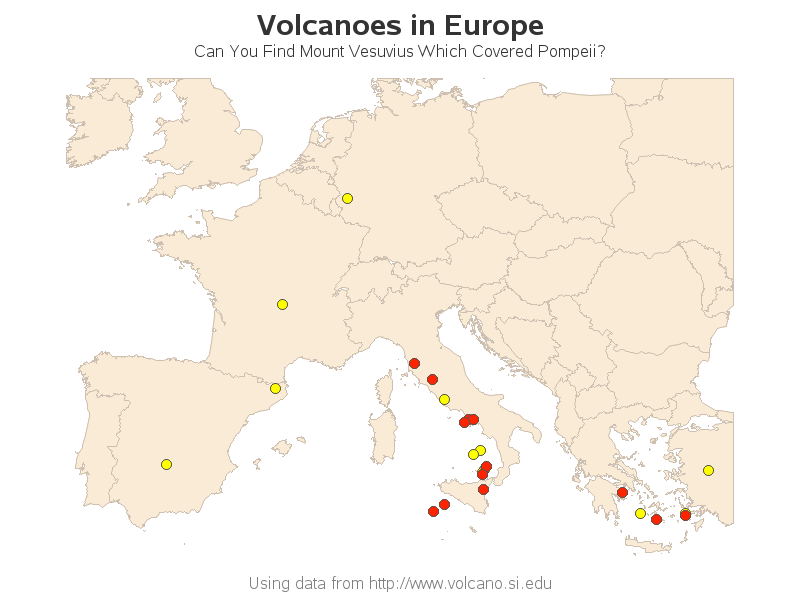 Volcanoes region map