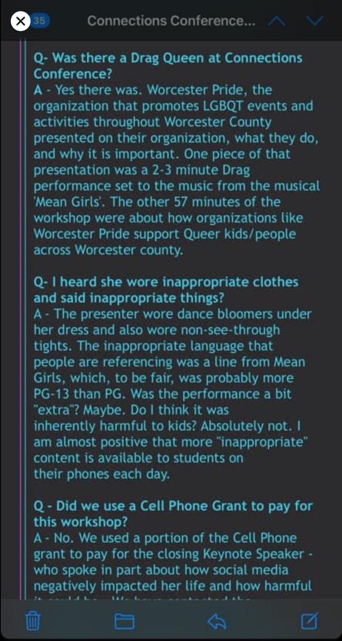 Principal McCarthy's QandA responses to the issue Principal McCarthy's QandA responses to the issue