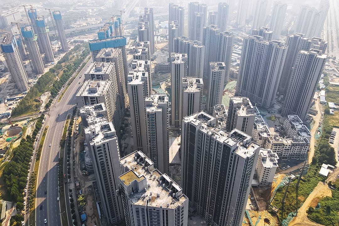 A project that has been abandoned for nearly a decade is now under construction in Zhengzhou, Henan province, Sept. 3, 2023. Photo: VCG