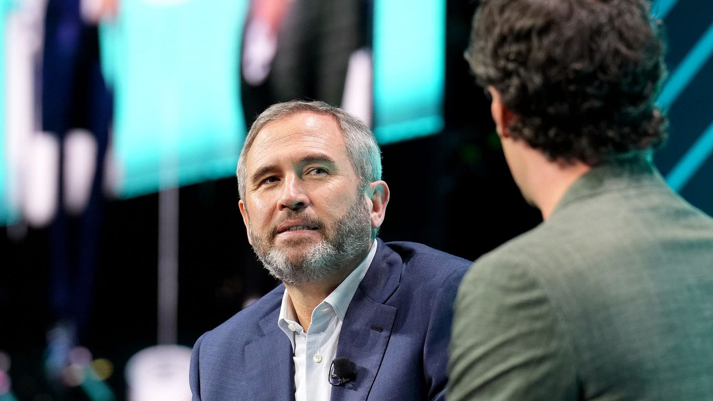 Brad Garlinghouse, CEO of Ripple, speaks at Consensus 2024. (Shutterstock/CoinDesk)