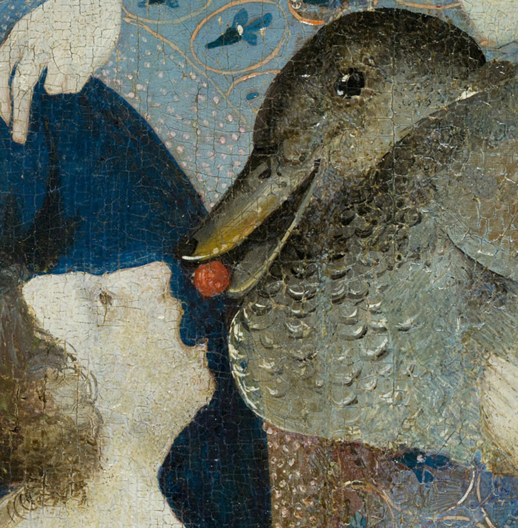 As foretold, a duck feeds a man a berry.