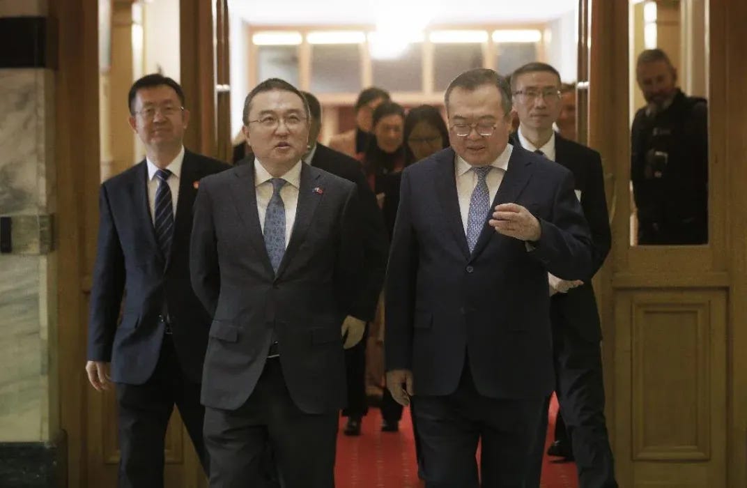 Chinese ambassador to Wellington Wang Xiaolong (left) has posted about comments from Foreign Minister Winston Peters. 