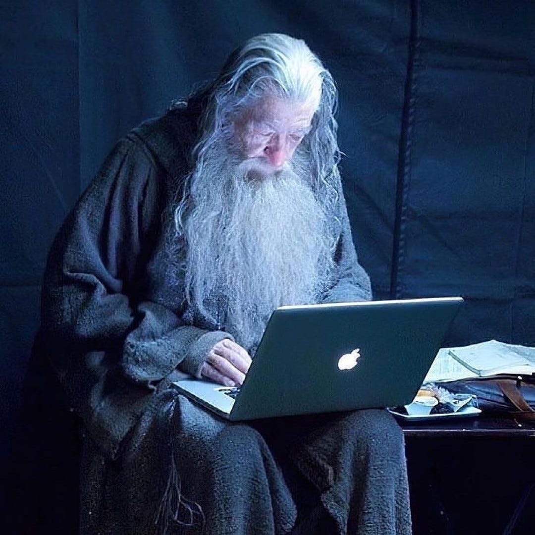 An image added by f0001 on Jul 01, 2023. May present: human body, beard, desk, headgear, personal computer.