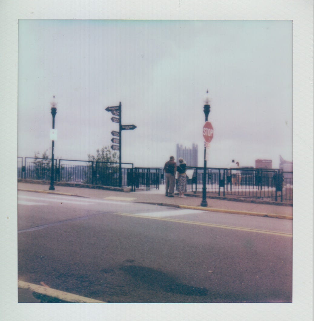 Polaroid taken from Shiloh Park across Grandview Avenue to an overlook viewing pad.