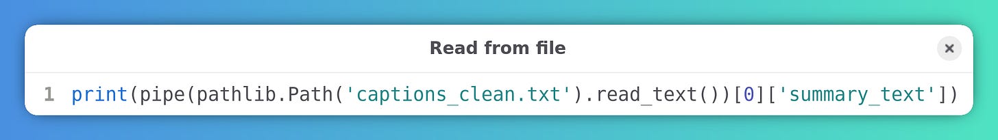 Let's read from a text file.