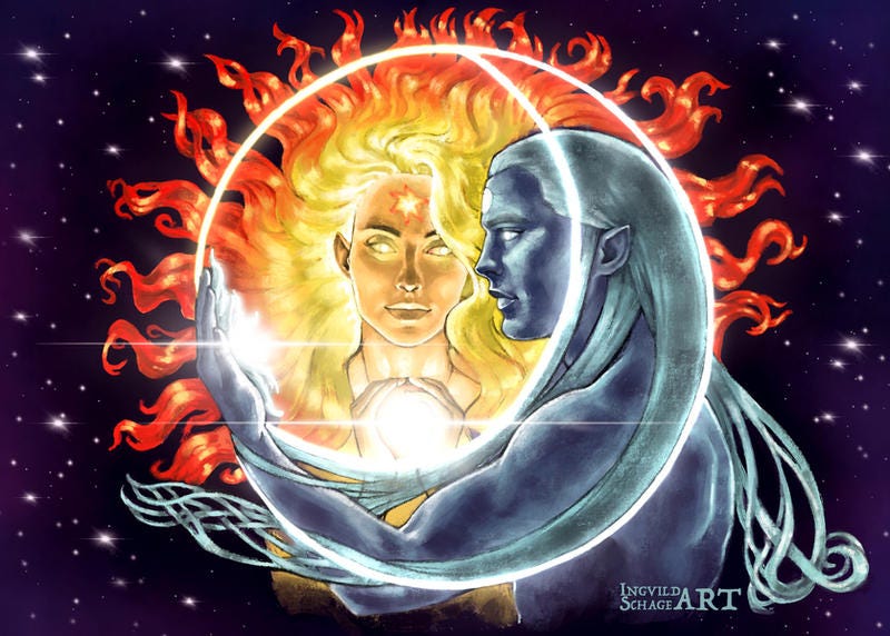 Arien and Tilion - Lovers in the Sky by IngvildSchageArt on DeviantArt
