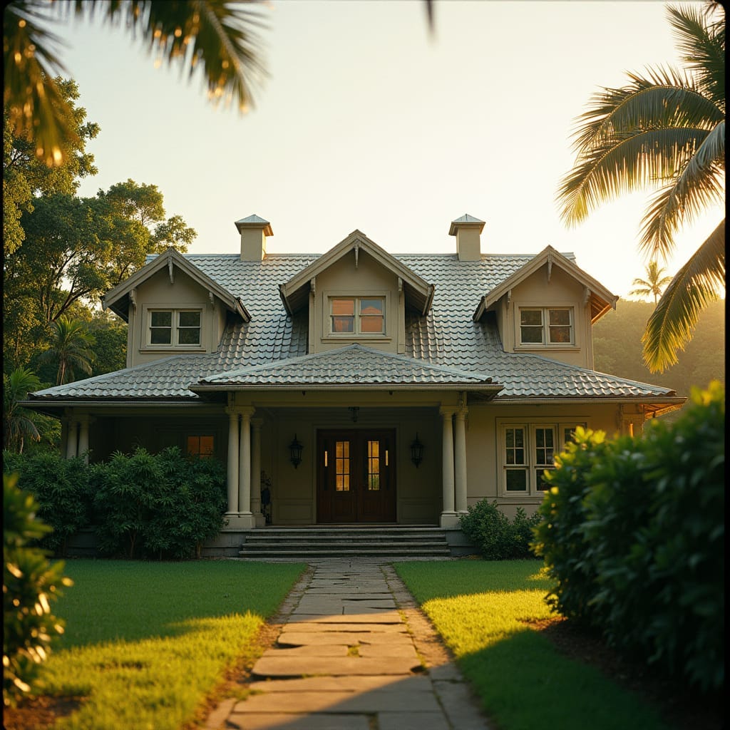 A 'T' plan with unequal ridge heights and dormers features a distinctive layout where the main building forms a T-shape