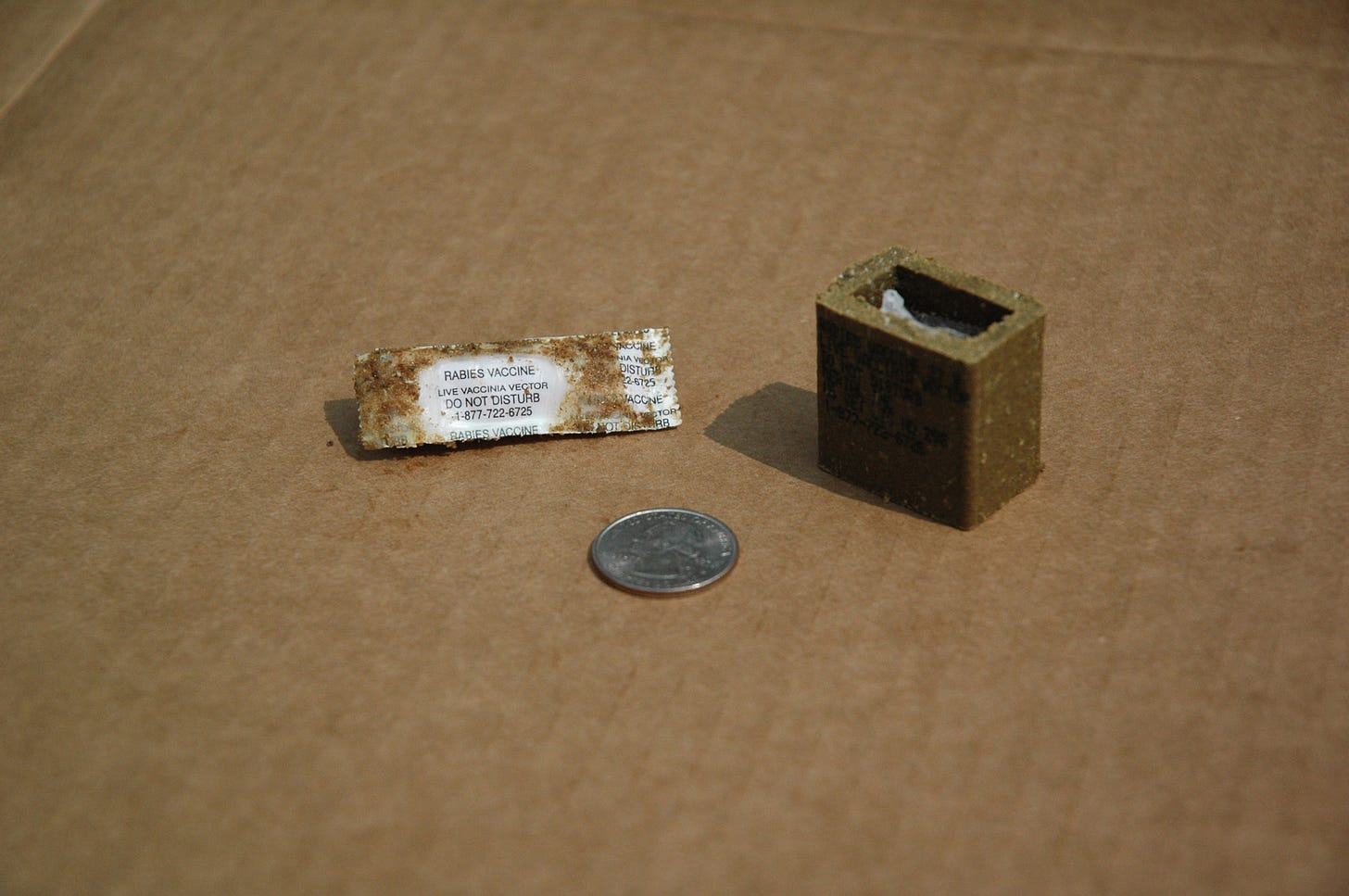 The National Rabies Program distributes oral rabies vaccine baits from low-flying aircraft and by hand in areas prone to rabies outbreaks. The National Rabies Program distributes oral rabies vaccine baits from low-flying aircraft and by hand in areas prone to rabies outbreaks.