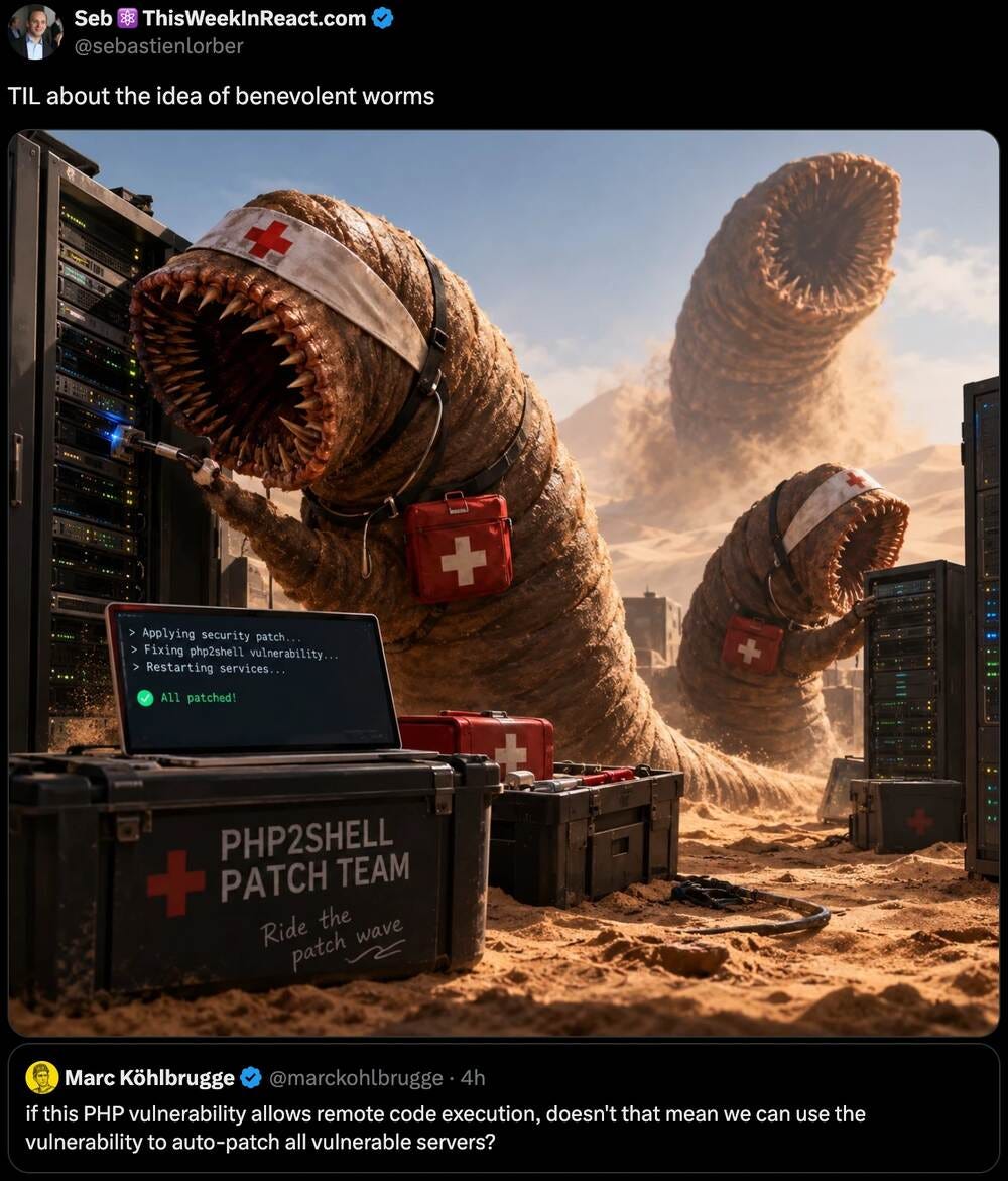 Benevolent sandworms from the php2shell patch team