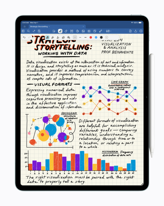 The faster Neural Engine is perfect for everyday tasks that use on-device AI, like leveraging powerful features in apps like Goodnotes.