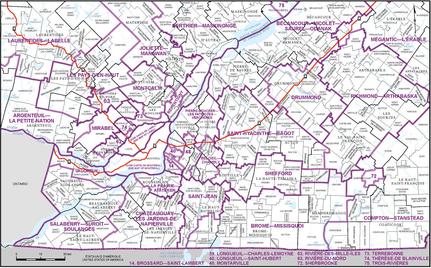 Map of Southern Quebec (Map 3)