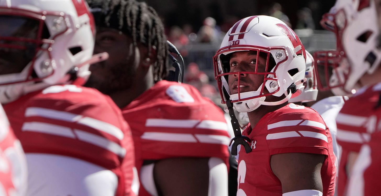 Wisconsin cornerback Xavier Lucas (6) is shown during a game at Camp Randall Stadium 