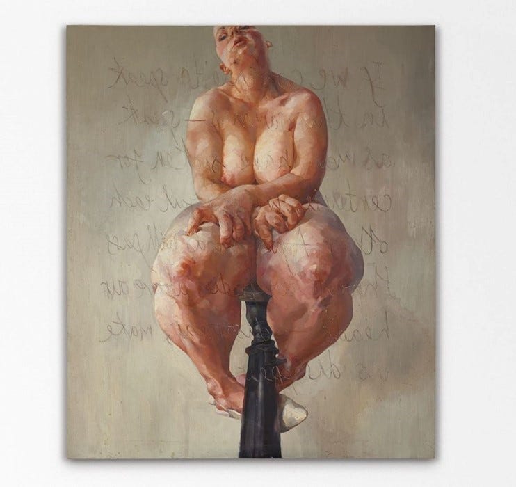 Jenny Saville, Propped, 1992. Sold at Sotheby's, London, in 2018. Jenny Saville, Propped, 1992. Sold at Sotheby's, London, in 2018.