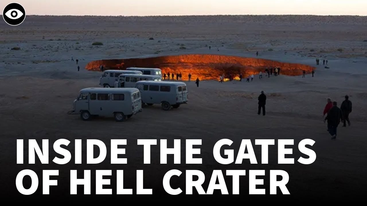 Darvaza Gas Crater Burning Darvaza Gas Crater Burning