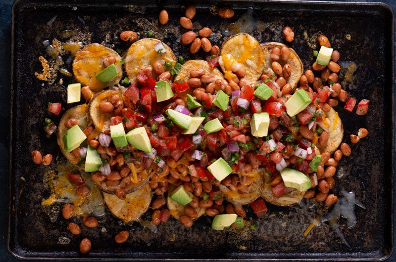 Loaded Potato Nachos, Ellie Krieger for Cook the Vineyard, Randi Baird photo